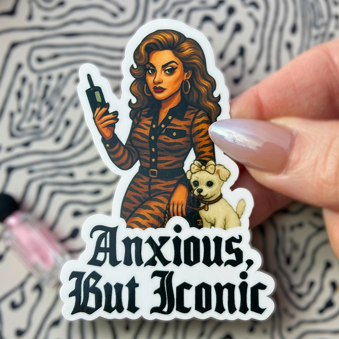 Anxious, But Iconic Sticker