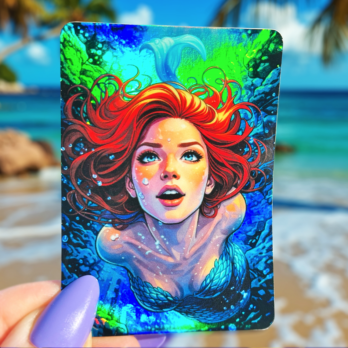 Ariel Grotto Holographic Sticker