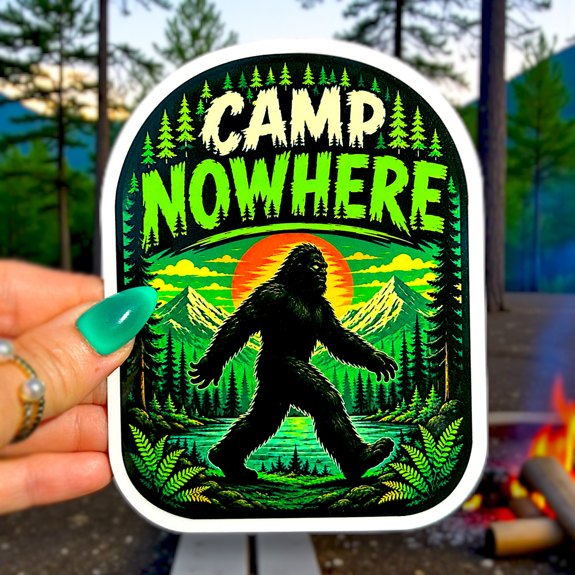 Bigfoot Camp Nowhere Decal
