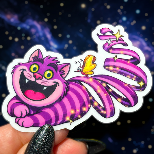 Cheshire Cat Unravelling Sticker