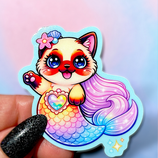 Cute Mermaid Siamese Cat