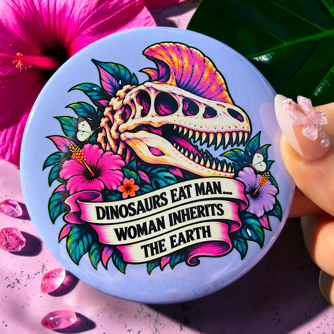 Dinosaurs Eat Man Sticker & Button (Bundles Available)