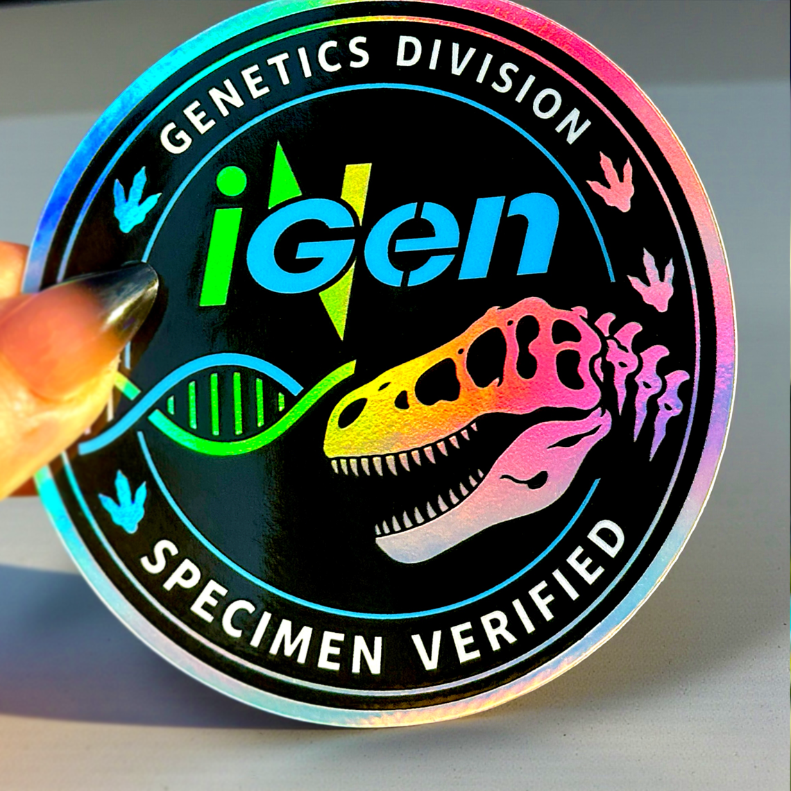 InGen Circle Badge Holographic Sticker