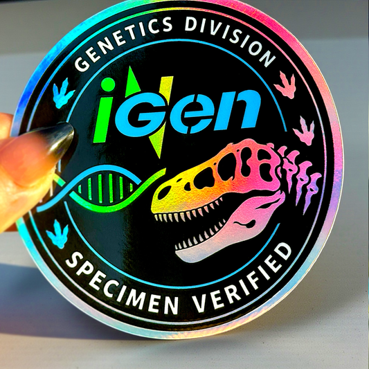 InGen Circle Badge Holographic Sticker