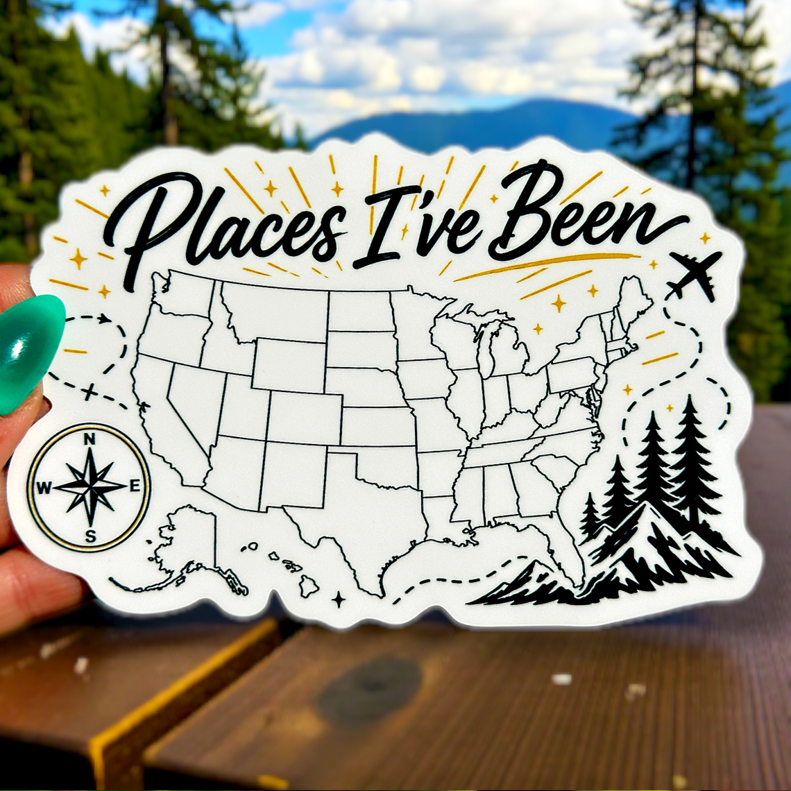 Places I've Been Map Decal