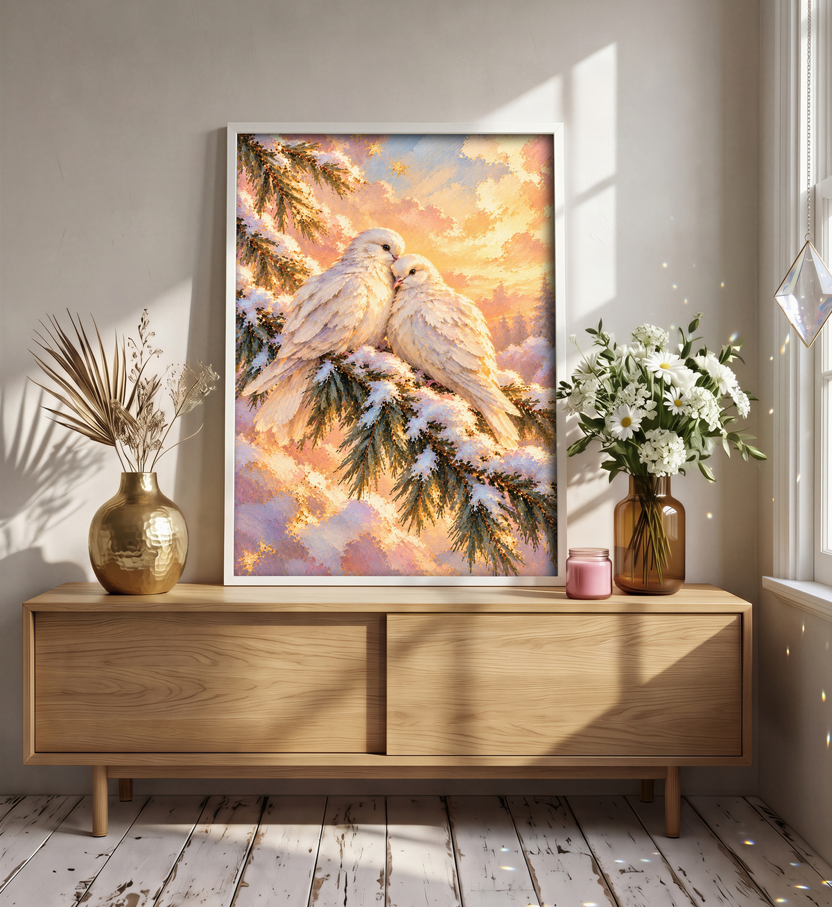 Morning Doves Art Print