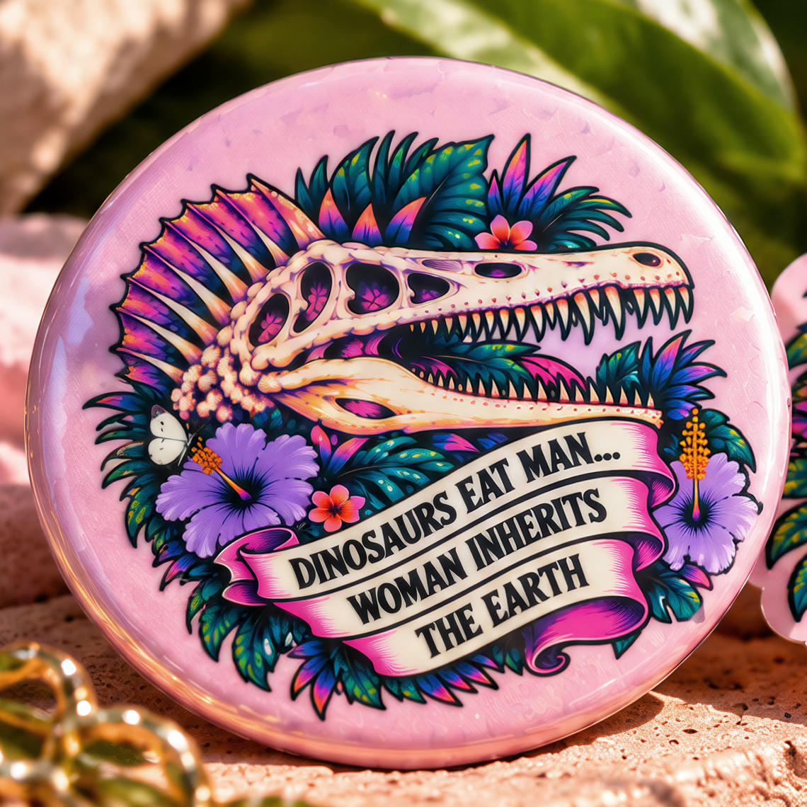 Dinosaurs Eat Man Sticker & Button (Bundles Available)