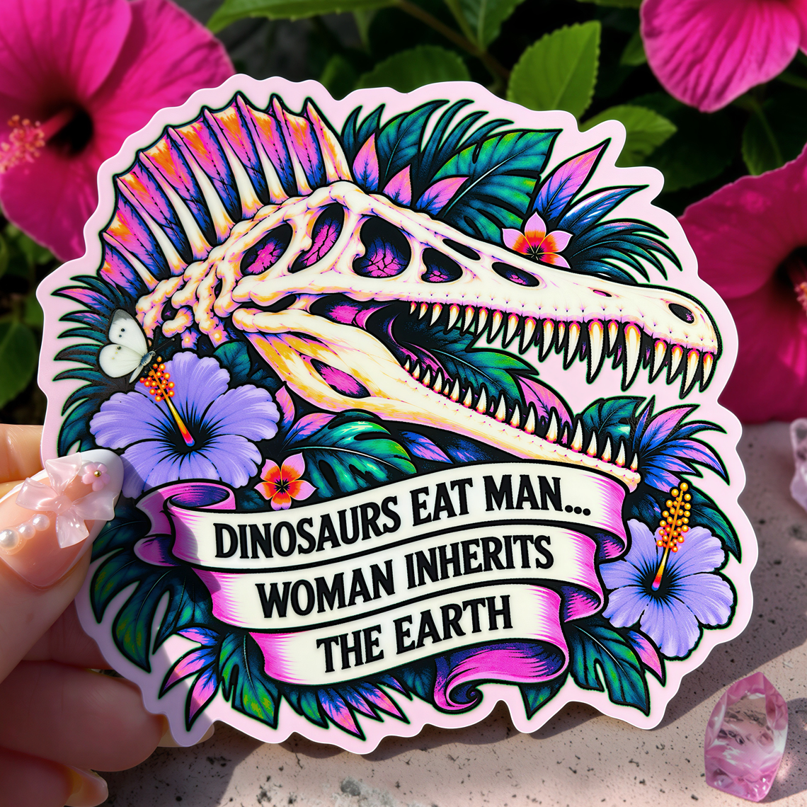 Dinosaurs Eat Man Sticker & Button (Bundles Available)