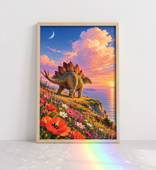 Stegosaurus Coastal Art Print