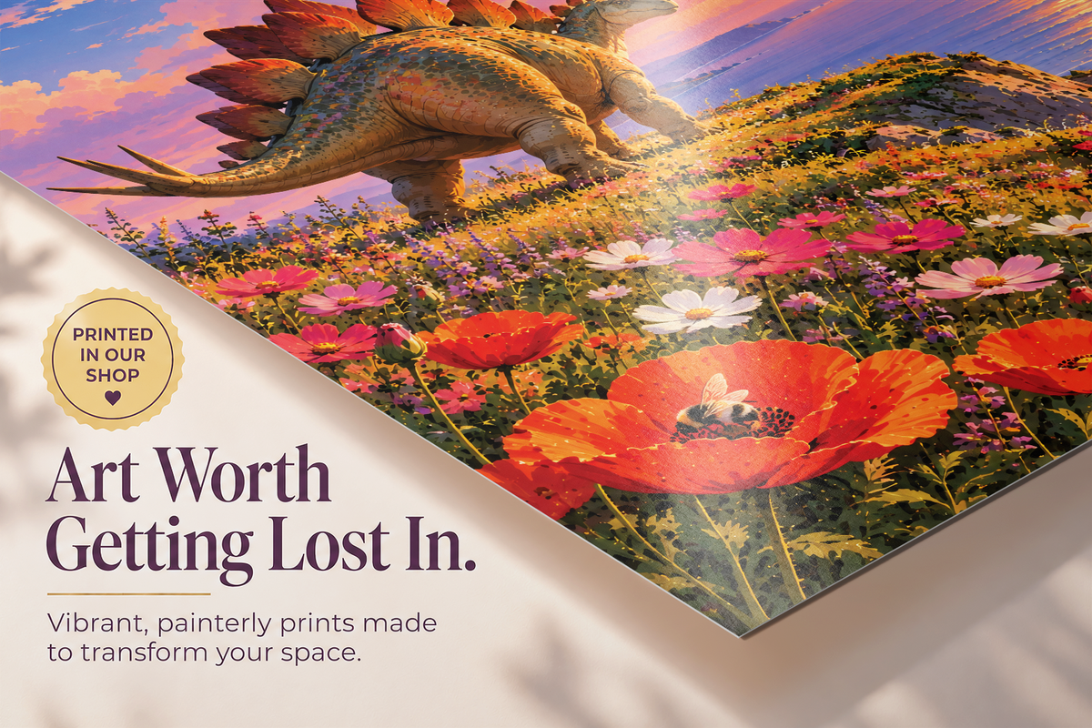 Stegosaurus Coastal Art Print