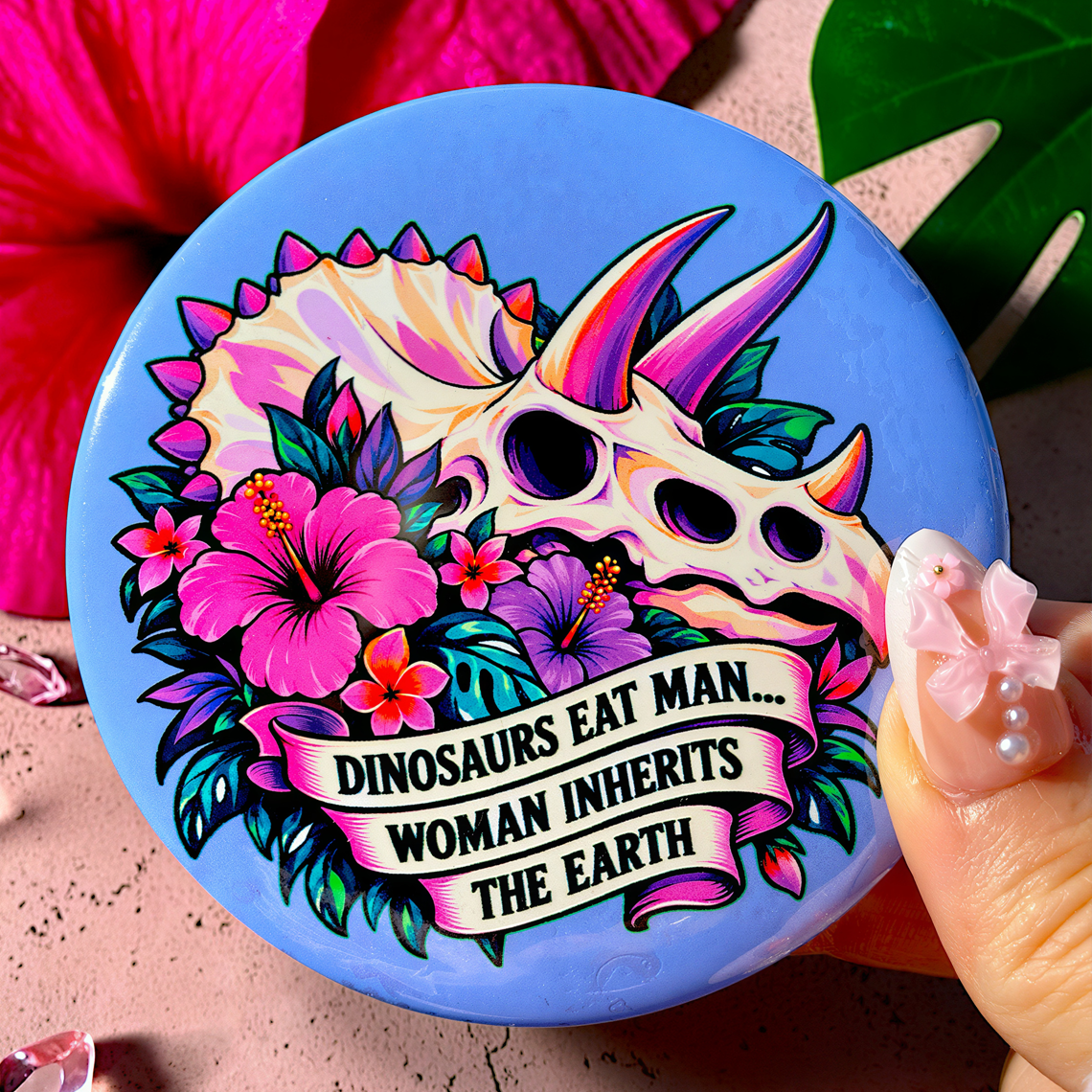 Dinosaurs Eat Man Sticker & Button (Bundles Available)