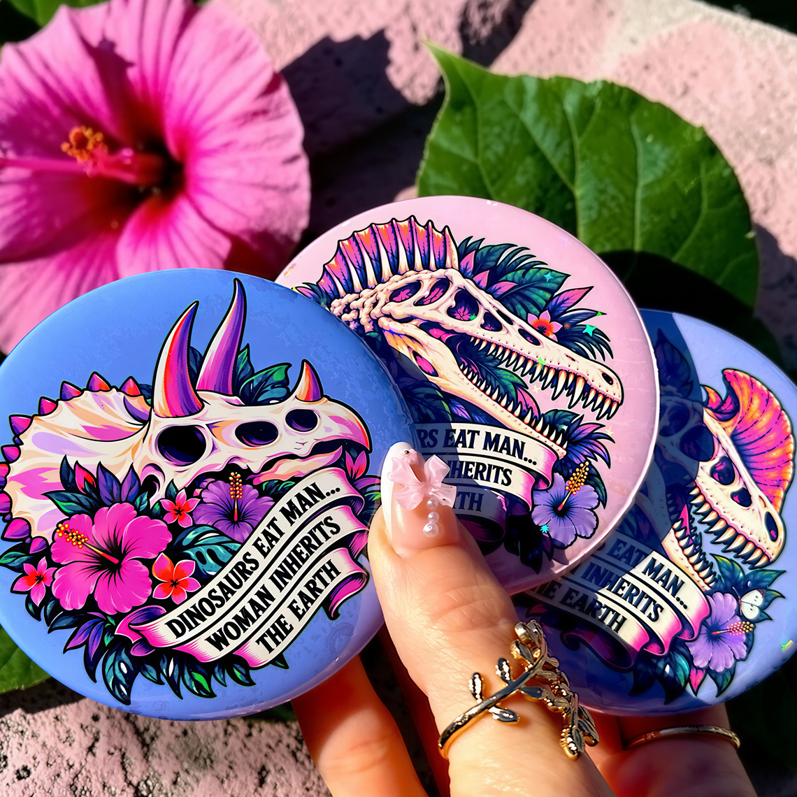 Dinosaurs Eat Man Sticker & Button (Bundles Available)