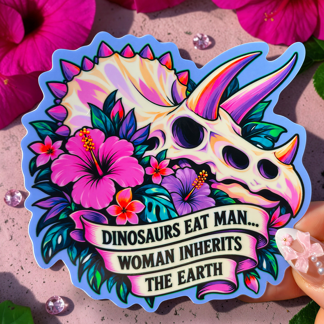 Dinosaurs Eat Man Sticker & Button (Bundles Available)